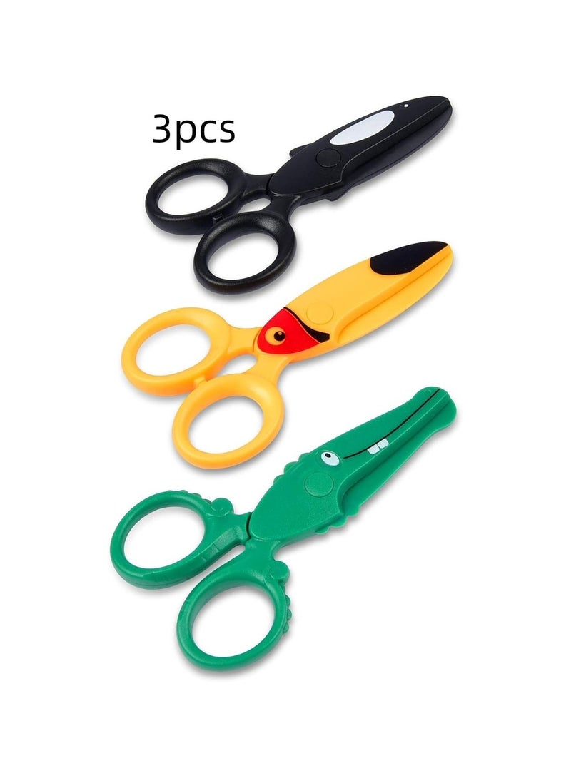 مقصات أطفال 3 قطع 4.7″ – مقصات آمنة للأطفال بعمر 2-4 سنة | مقصات تدريب بريسكول للفنون والأشغال - Image 2